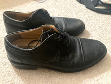 MENS SIZE 8.5 WIDE CHAPS BLACK LEATHER OXFORD LACE UP DRESS SHOES 96-26844