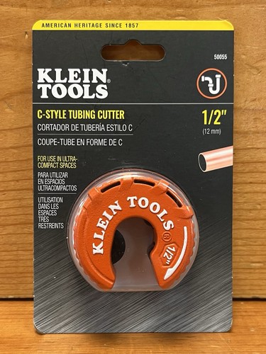 Klein Tools C-Style 1/2โ Tubing Cutter 50055 Copper Pipe 12mm