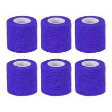 1" x 177" 6 Pcs Self Adhesive Bandage Wrap Elastic Self Tape Dark Blue