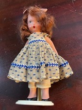 Vintage 1940s bisque Nancy Ann Storybook Doll w Stand - Redhead Doll