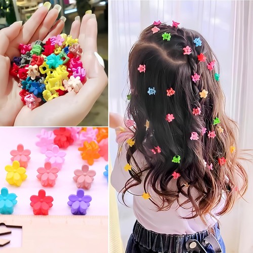 50Pcs Mini Flower Hair Clip Colorful Claw Baby Clips Floral - Picture 5 of 6