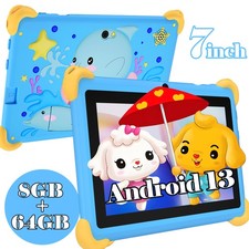 Tablet Android 13 for Kids 3-12 7 inch Octa-Core 8GB RAM 64GB ROM WIFI Bluetooth