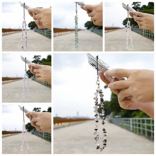 Stone Beaded Crystal Anti Lost Phone Strap Telephone Wrist Lanyard Phone Chain. - Picture 2 of 20