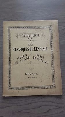 LITOLFF SAMMLUNG NR. 1261 LES CLASSIQUES DE L'ENFANCE MOZART PIANO SOLO LITOLFF