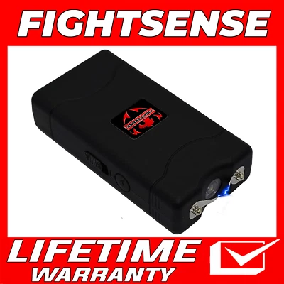 FIGHTSENSE Mini Stun Gun 10 Mil Volts With Led Light Extremely Powerful Black