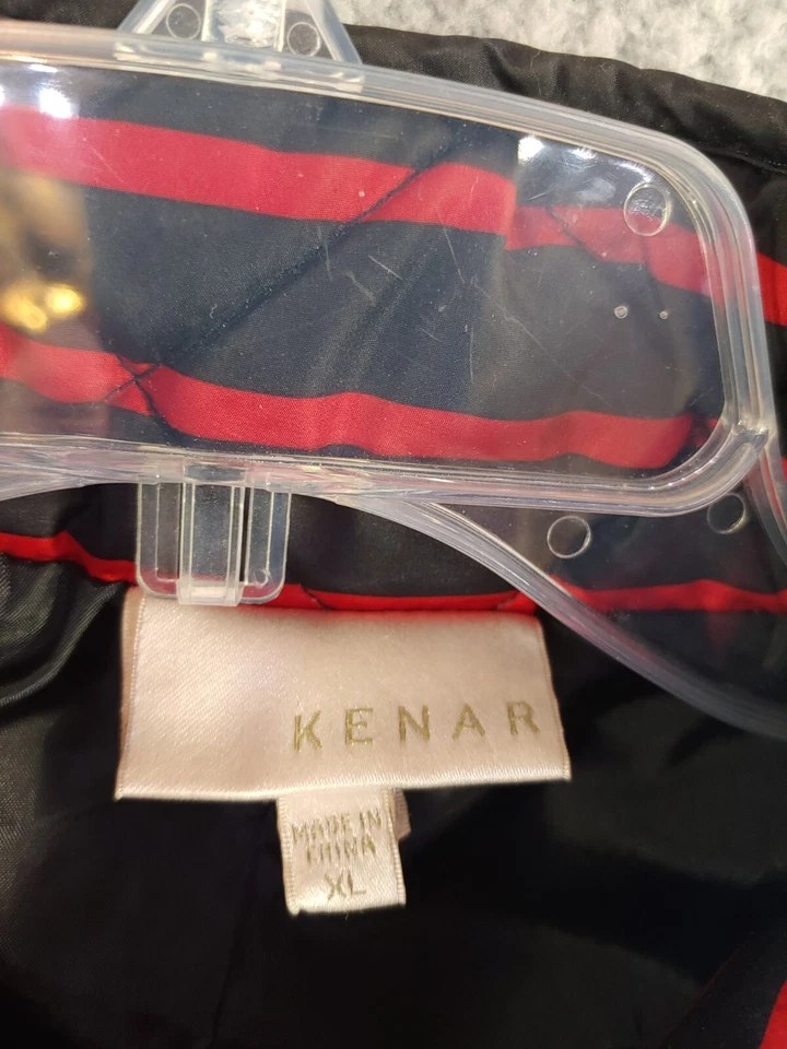 Chaleco acolchado Kenar XL para mujer cremallera completa bolsillos a rayas Foto 3 de 4