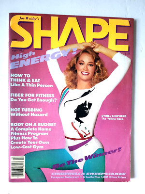 4/1984 Joe Weider's SHAPE magazine CYBILL SHEPHERD Leotards Tights 80's Fashion