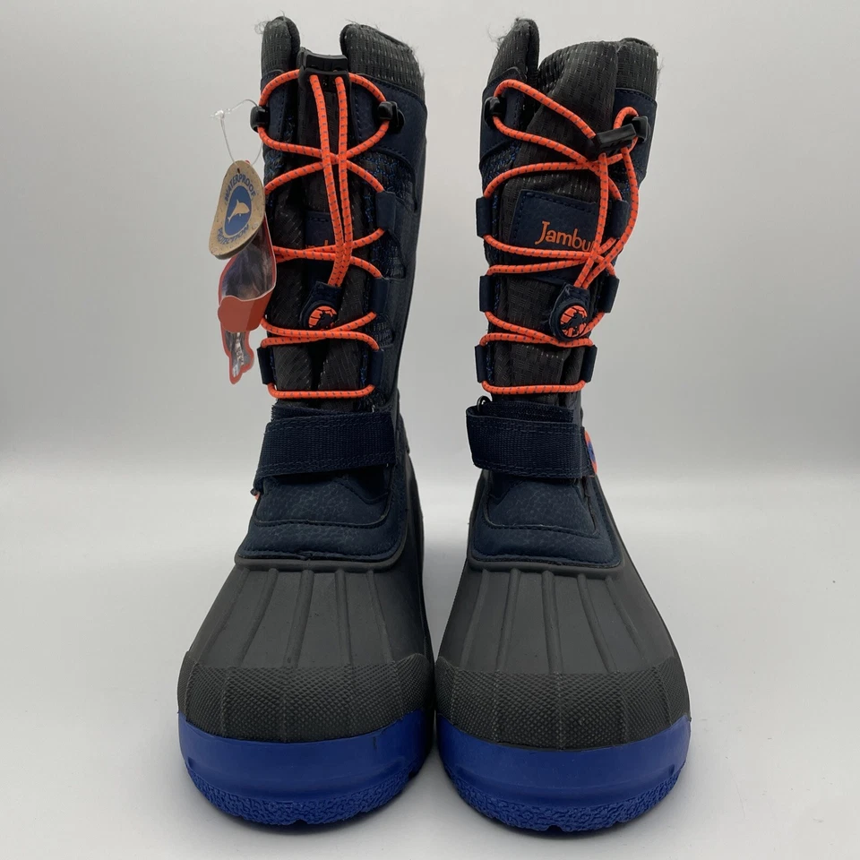 Nuevas Botas de Nieve de Invierno Jambu KD Venom para Niños Talla 5M Azul Naranja Impermeables Foto 2 de 4
