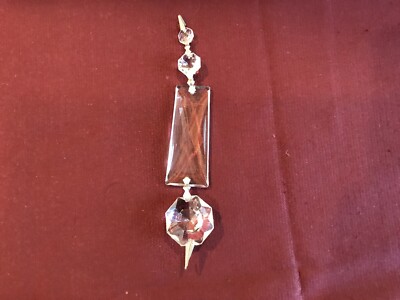  Vintage European 1 strand rectangular suncatcher crystal glass prisms w octagon