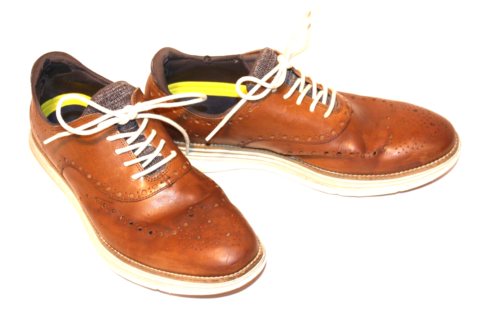 SAOLA Scarpe Cole Haan uomo taglia 10M Grand Ultra punta alare pelle marrone Oxford casual