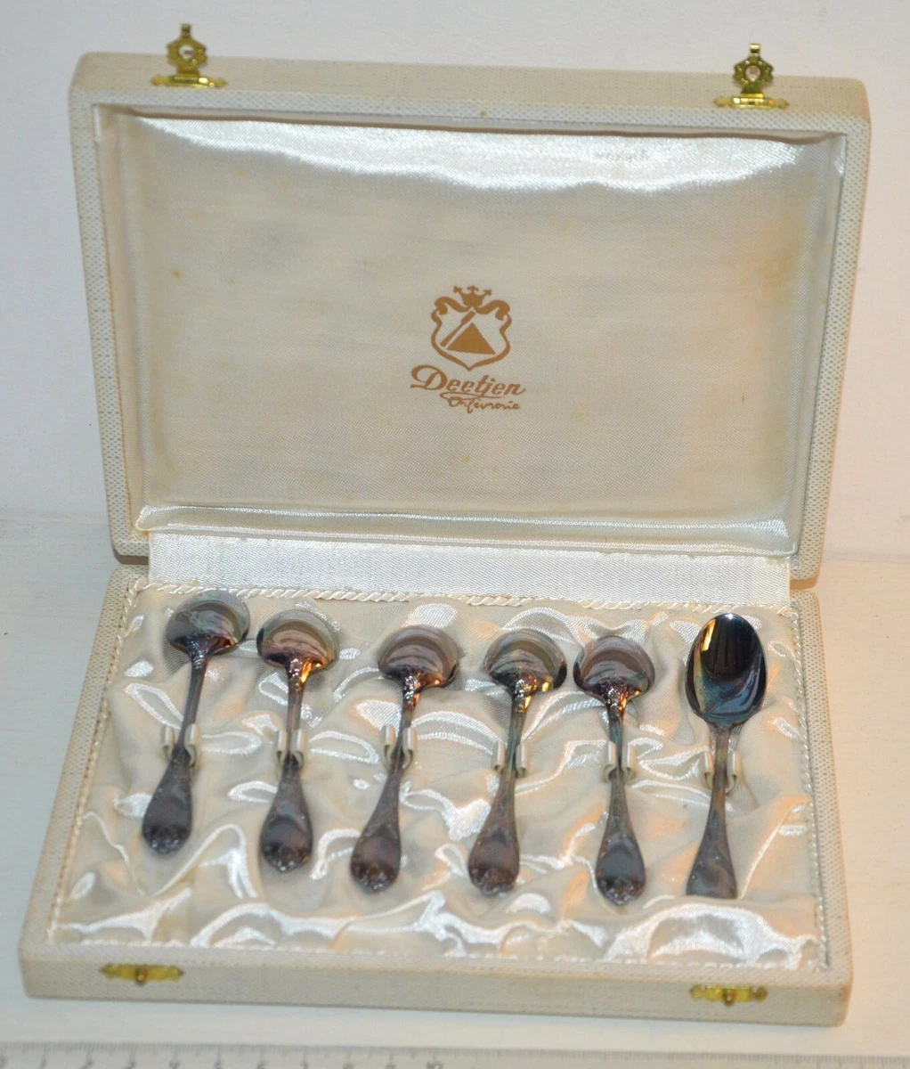 Lot 6 cuillères à café CHRISTOFLE couverts métal argenté MARLY coffret DEETJEN
