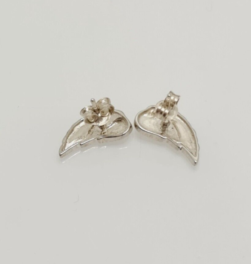 Gorgeous Solid Wing Shape Stud Earrings 925 Solid… - image 14