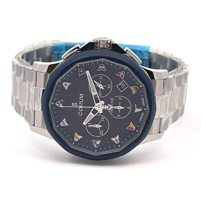 NEW CORUM ADMIRAL 45MM AUTO WATCH WOOD DIAL REF#A984/04212 BOX/CARD RETAIL$6,700