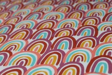 RAINBOW FABRIC Fat Quarter FQ 100 COTTON Rainbows COLORFUL SPRING Girls Print
