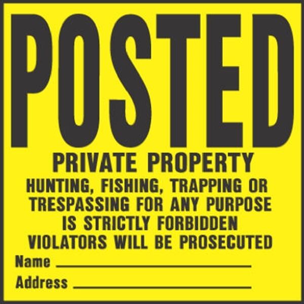 20 Ct. Hy-Ko POSTED PRIVATE PROPERTY SIGNS - Made in USA