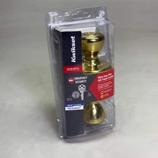 KWIKSET Smartkey Security Keyed Entry Door Knob w/ Microban Gold 94002-951