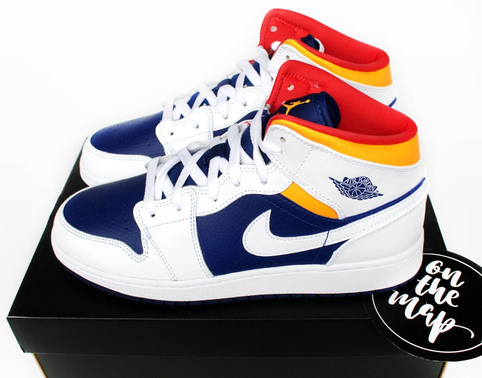 jordan 1 mid royal blue laser orange