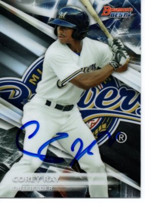 Corey Ray Milwaukee Brewers 2016 Bowman's Best Rookie Signed Card | eBay