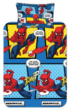Marvel Spiderman Single Duvet Cover Bedding Set for Boys Blue
