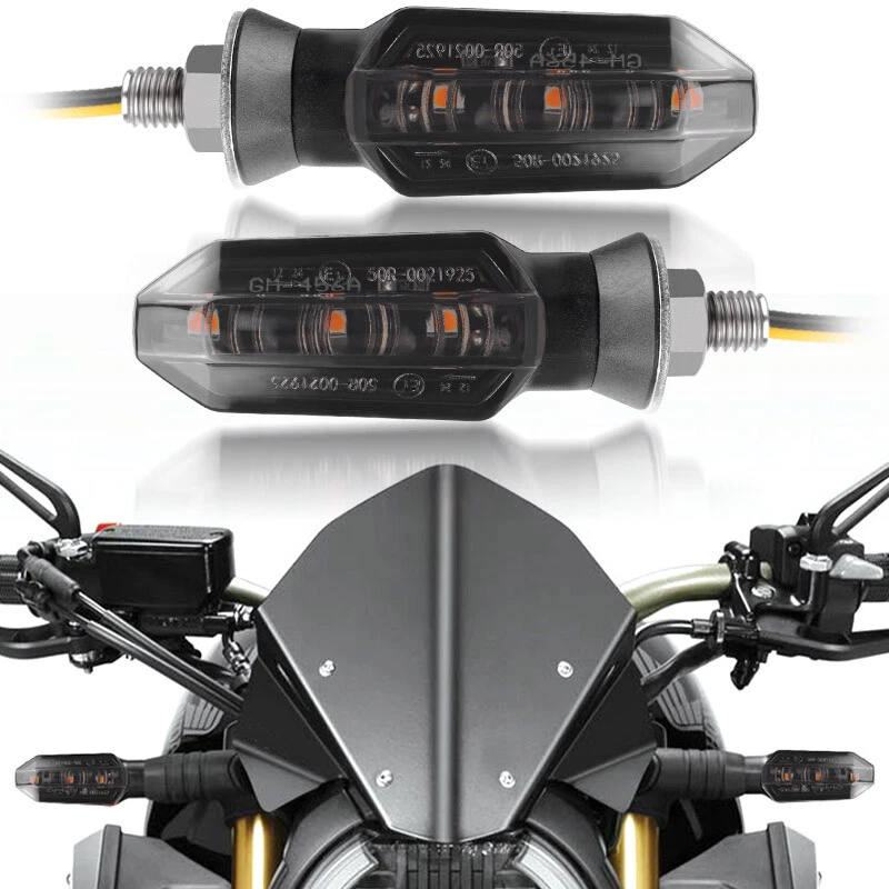 Indicador de luz intermitente LED de señal de giro para motocicleta de humo 4 piezas para Suzuki Yamaha Foto 2 de 4