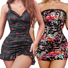 Women's Sexy-Lingerie Babydoll Sleepwear Nightgown Bodycon Dress Nightwear US