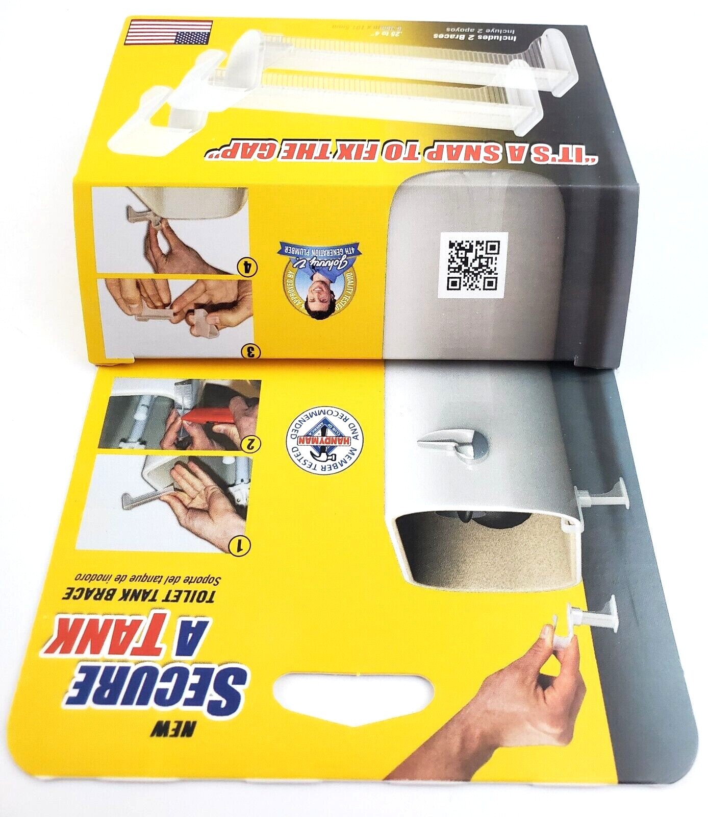 Sani Seal SAT068 Pack of 2 Secure A Tank Toilet Tank Braces Snap To