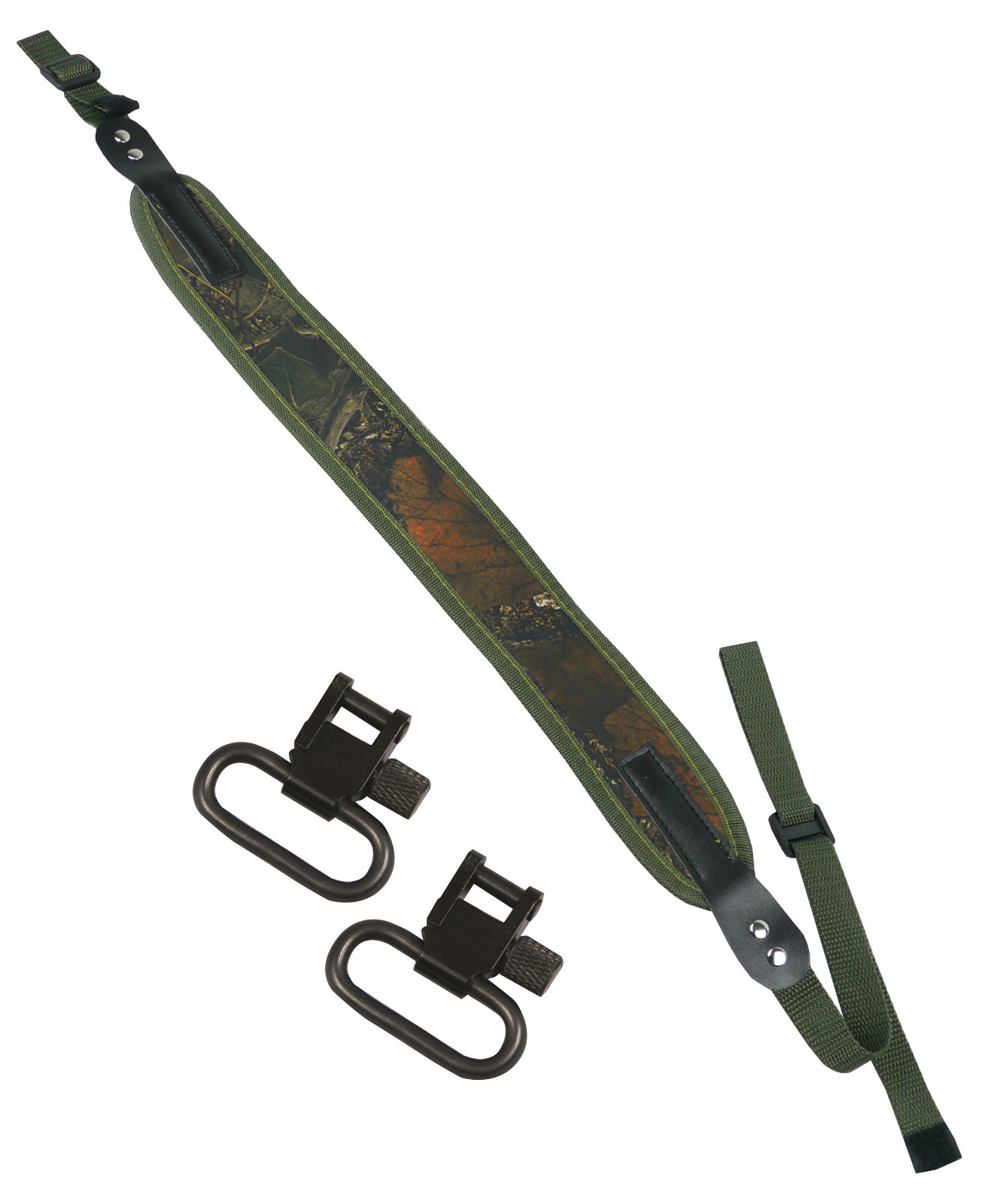 Neoprene Rifle Shotgun Sling Strap + Swivels Air Gun Hunting Shooting