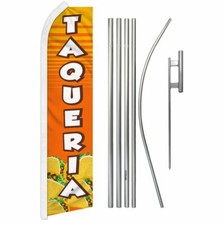 "TAQUERIA" Advertising Super Flag Pole Kit Mexican food tacos burritos