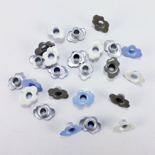 Cloud Eyelets 24 pcs White Gray Blue Paper Crafts Scrapbooking Handmade Cards - Picture 4 of 4