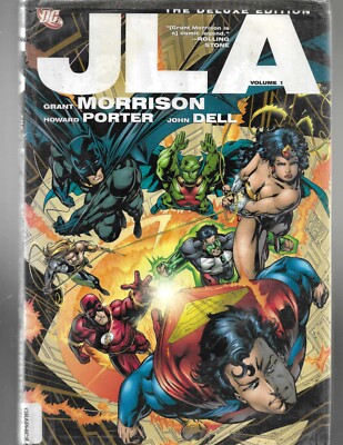 JLA Deluxe Editiom Vol 1 Hard Cover Dustjacket 2008 DC Comics Ex Library  reader