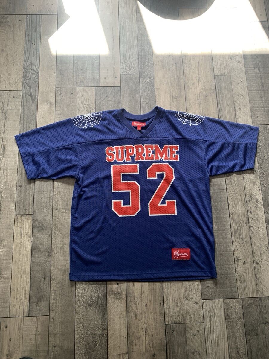 Supreme Spiderweb Football Jersey “Navy” - Small | eBay Supreme Spiderweb Football Jersey “Navy” - Small | eBay