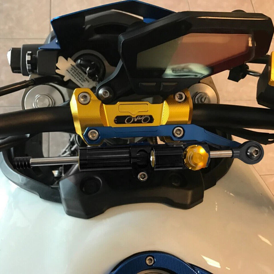 Motorcycle Adjustable Full Black Stabilizer Steering Damper For Suzuki Kawasaki - Image 3 of 4