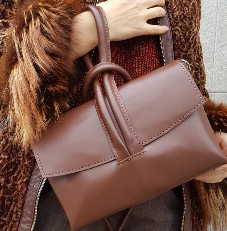 JACQUEMUS Borsa a tracolla donna VERA pelle marrone borsa a tracolla