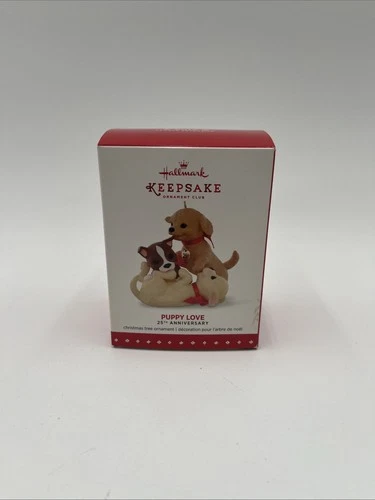 HALLMARK KEEPSAKE ORNAMENT PUPPY LOVE 25TH ANNIVERSARY 2015 MEMBER EXCLUSIVE NEW