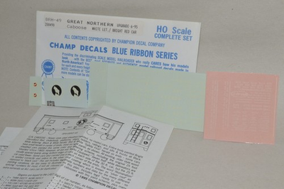 #ad HO scale decals CHAMP BRH 49 Great Northern Ry caboose car $2.00