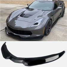 Gloss Black Front Bumper Lip Splitter Spoiler For 2014-2019 Corvette C7 Stage 2