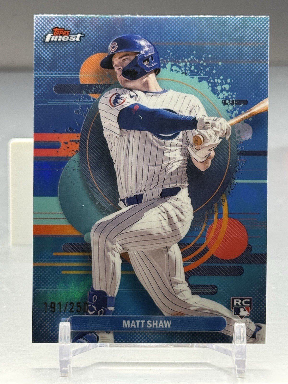 2025 Topps Finest Matt Shaw Uncommon Sky Blue Refractor 191/250 #162 RC Cubs