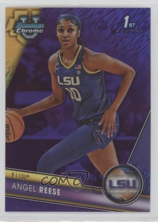 2023-24 Bowman U Chrome Purple Shimmer Refractor Angel Reese #49 19nq