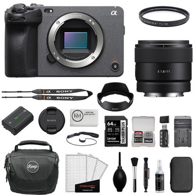 Sony FX30 Digital Cine Camera +Sony E 11mm f/1.8 Lens +128GB Memory +Accessories