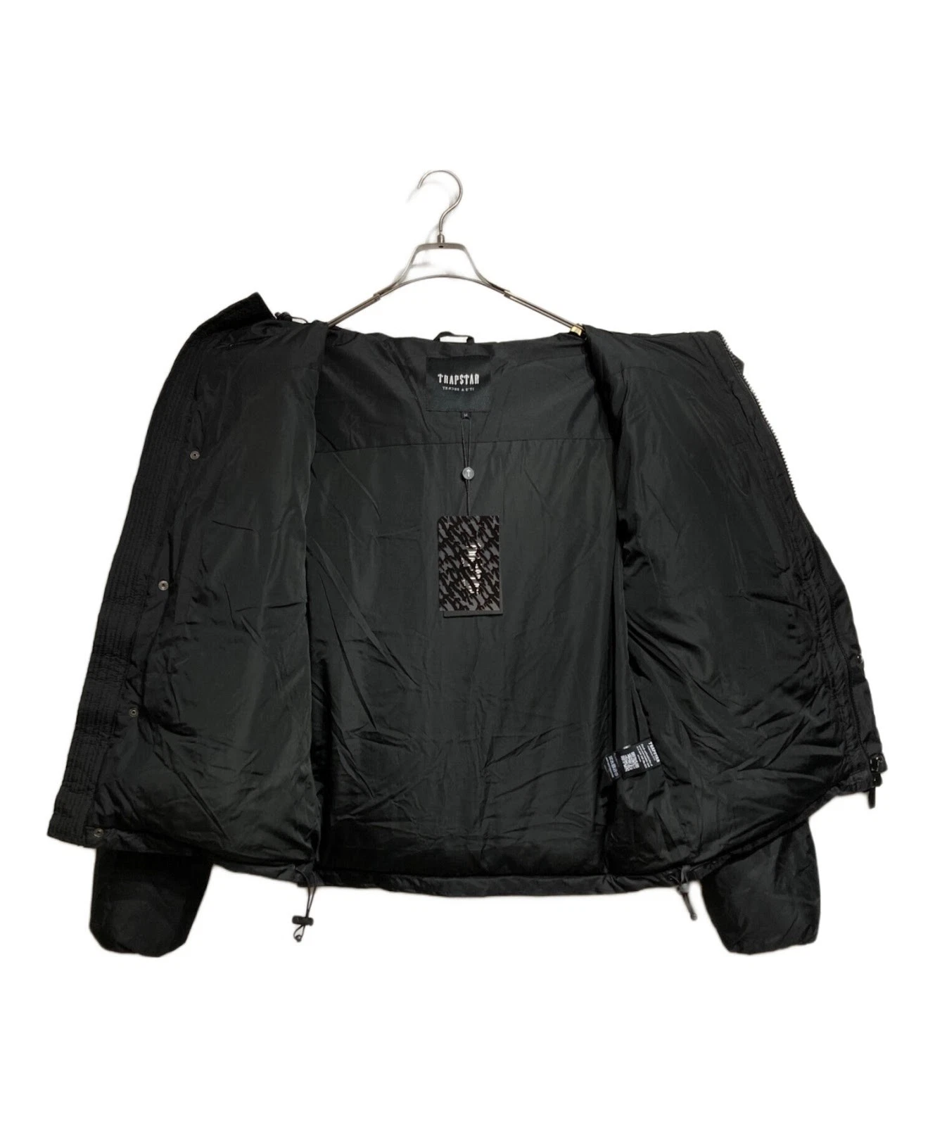 Authentic TRAPSTAR DECODED HOODED PUFFER Jacket M Black Men TSJP003 #6265 - product detail image 3
