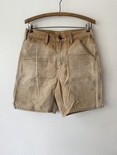 VTG 90s Y2K Carhartt Stained Canvas Carpenter Shorts Faded Tan Size 29