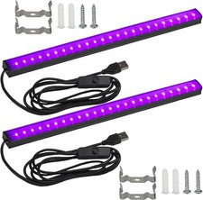 Black Light Bar 10W UV Blacklight Strip for Glow Party: 1ft USB Portable LED