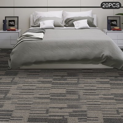 20pcs Square Carpets 20x20'' Commercial Carpet Reusable Floor Tile Washable Mats