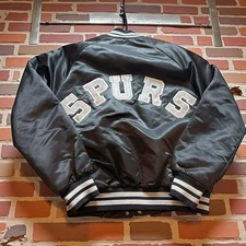 Vintage 1990s San Antonio Spurs Chalk Line Satin Bomber Jacket Men’s Medium