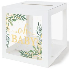 Clear Baby Shower Card Box, White Border, Gift Box, Wishing Well, Gender