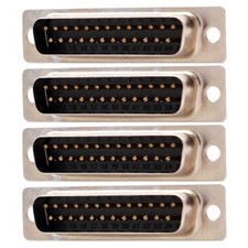 4x D-SUB DB25 25-Pin DB 25 RS232 Male Assembly Solder Plug Connector Cup Socket