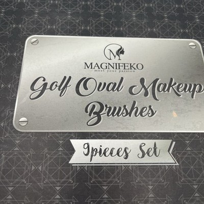 Magnifeko 9 Piece Oval Makeup Brush Set Professional Foundation Blending Contour