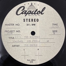 GHOULS Dracula's Deuce 1964 Two-Side 12" Metal Acetate SURF HOT ROD GARY USHER