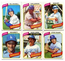 Lot Of (6) 1980 Topps Baseball Cards - Los Angeles Dodgers