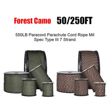 550LB Paracord Parachute Cord Rope Mil Spec Type III 7 Strand 50 100 250 1000FT